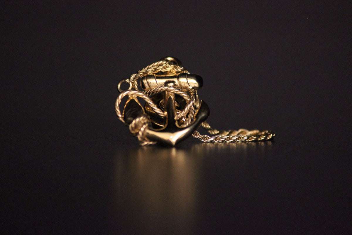The Mr White Anchor Lapel Pin with chain