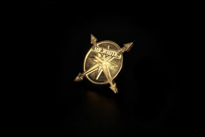 Mr White Compass Rose Lapel Pin 10k gold